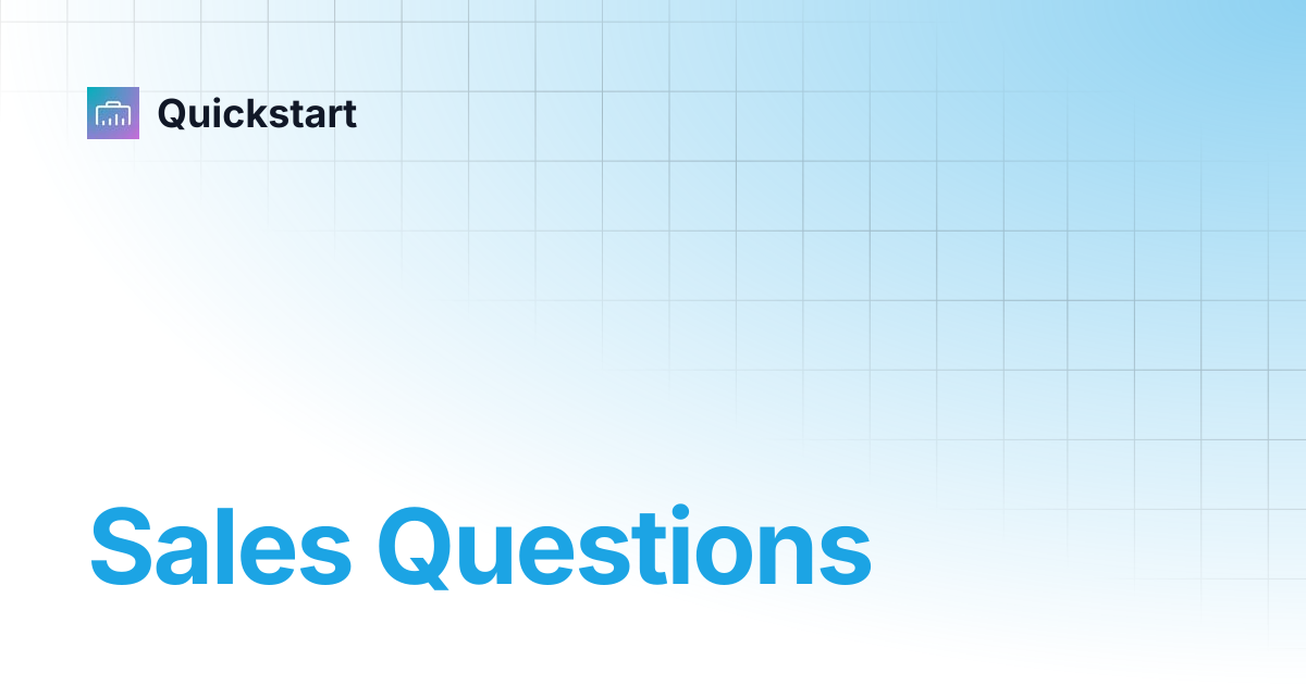 Sales Questions | TWISTED TOOLS | Quickstart