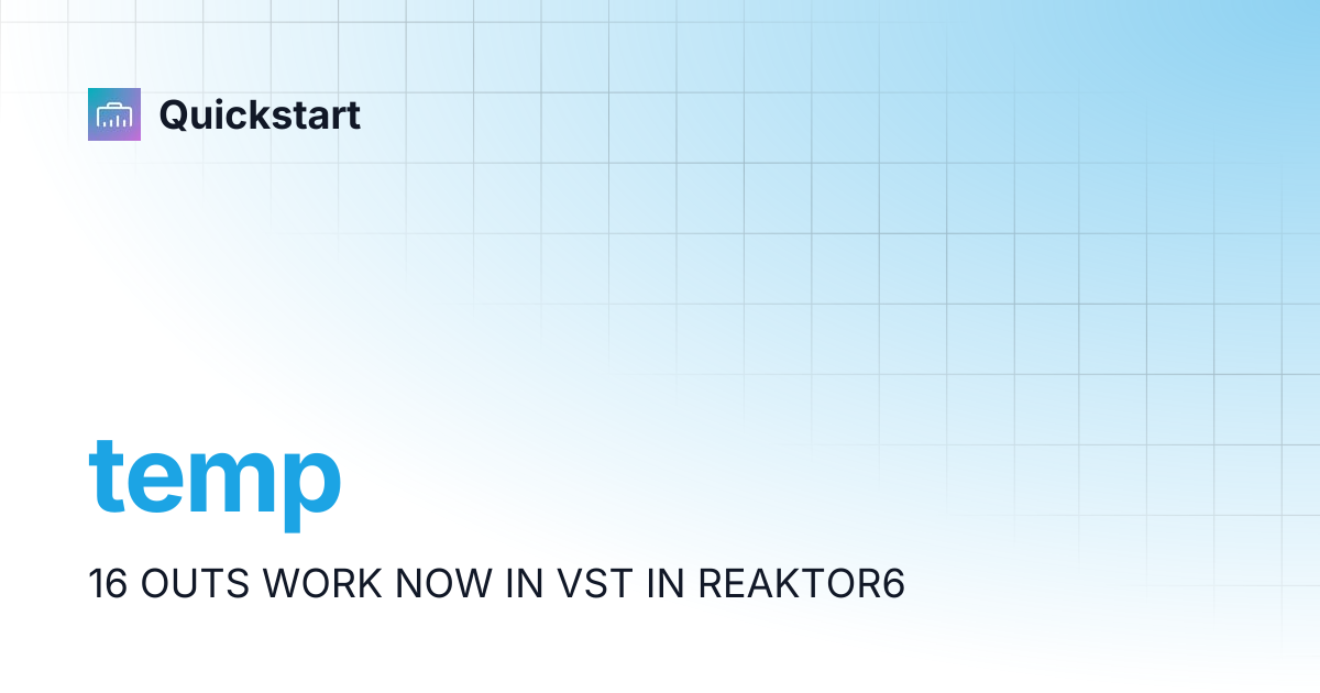 temp | TWISTED TOOLS | Quickstart